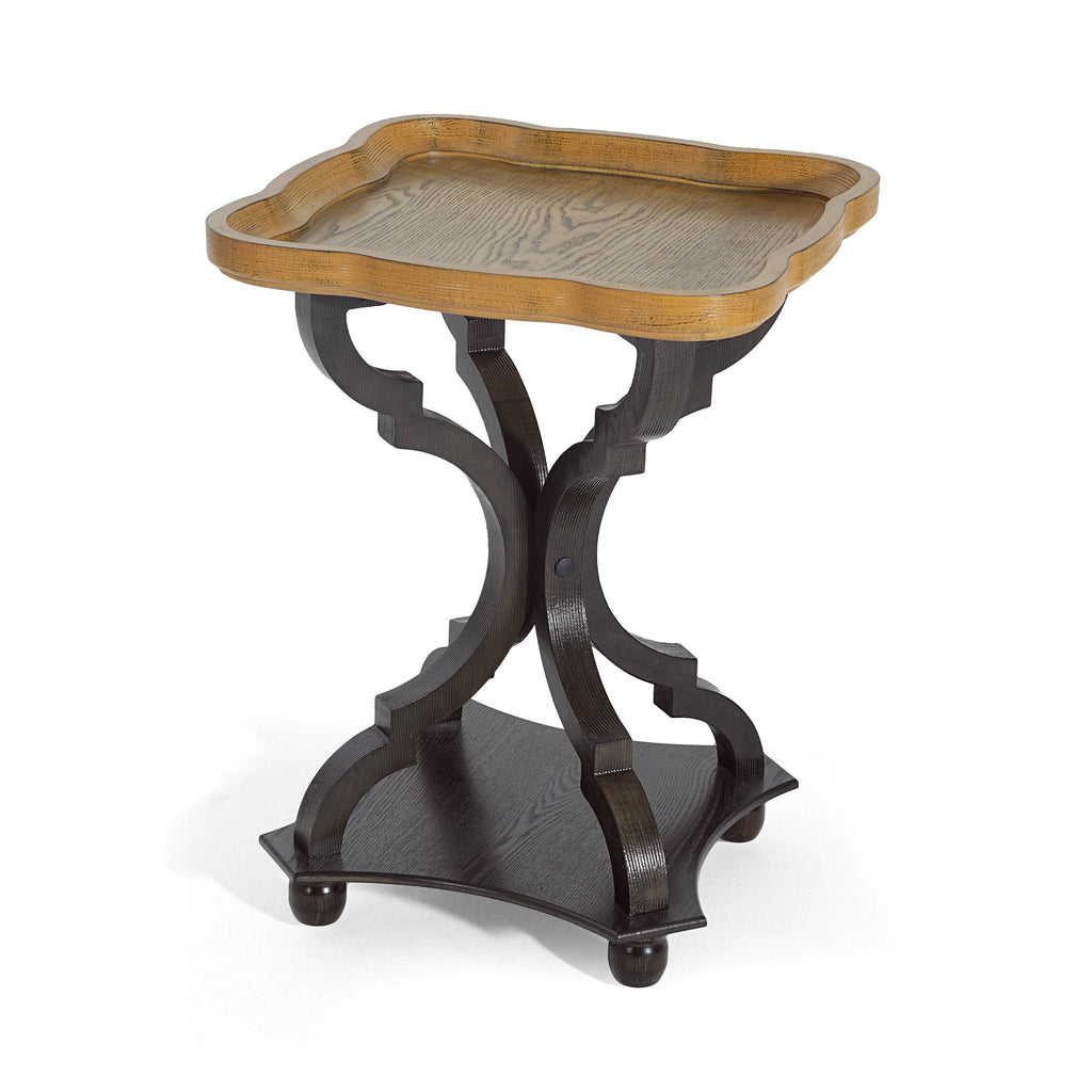 Natural and Black End Table