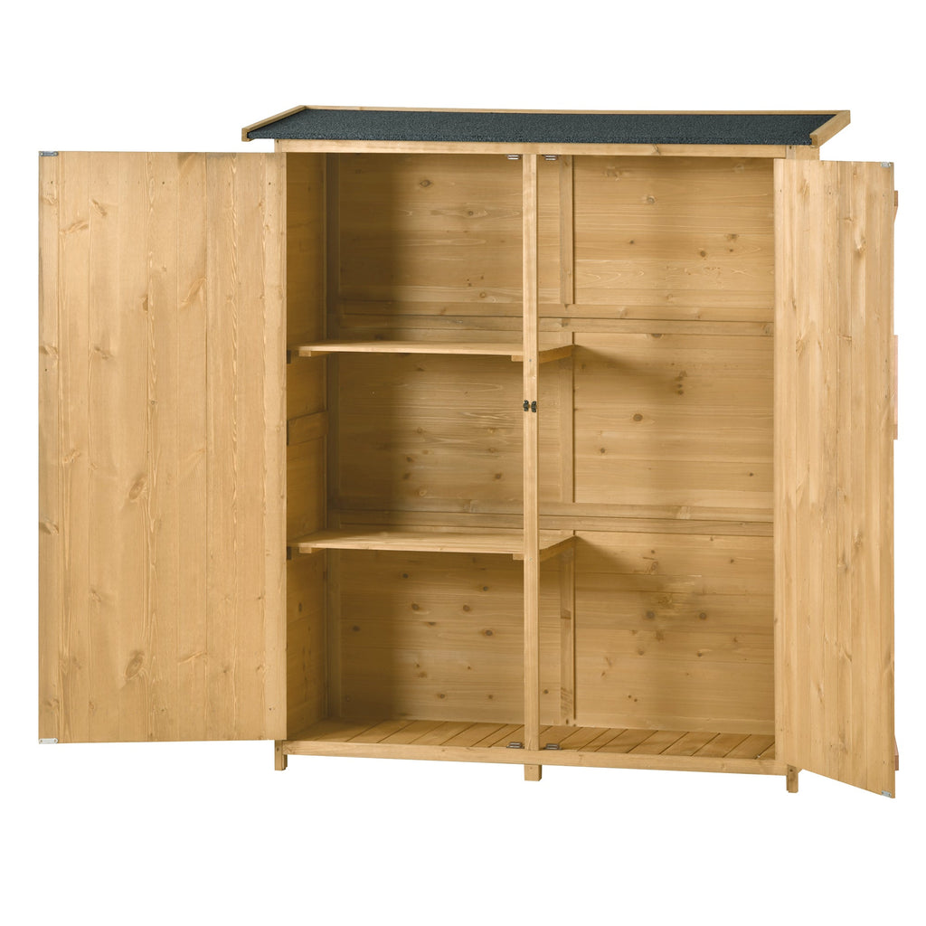Outdoor 5.3ft Hx4.6ft L Wood Storage Shed Tool Organizer
