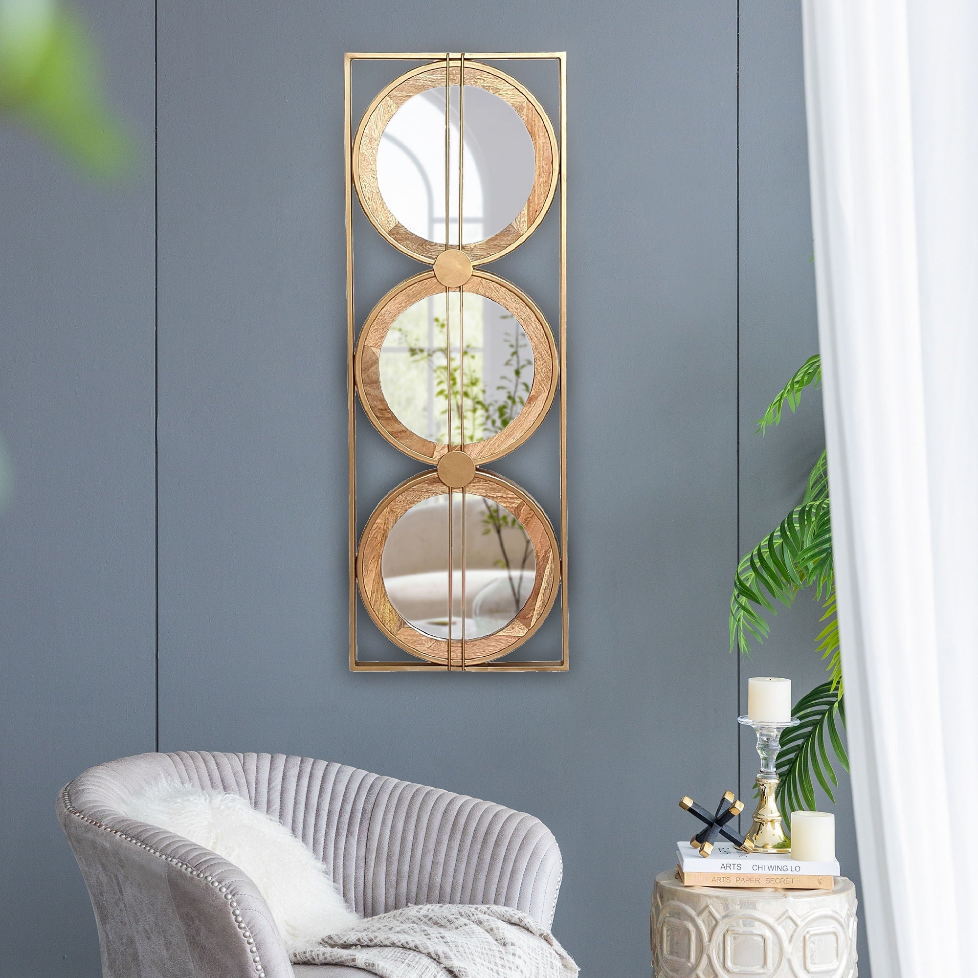 3 Mirror Piece Wall Mirror In Rectangular Frame