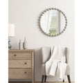 Round Beaded Iron Frame Wall Mirror – Antique Metallic Finish, 27" or 36", 4 Colors