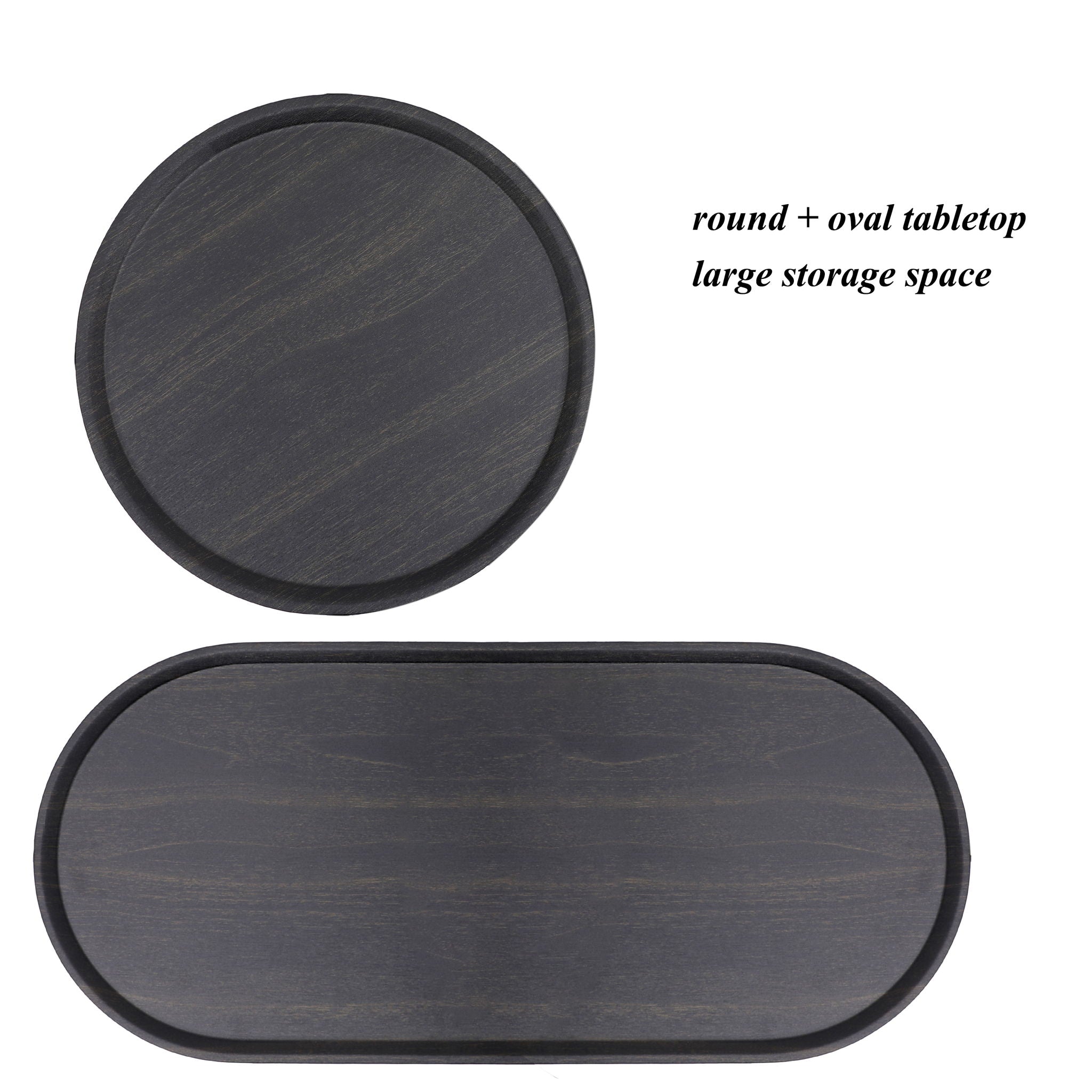Round Coffee Table With Storage Tray 2 Tier