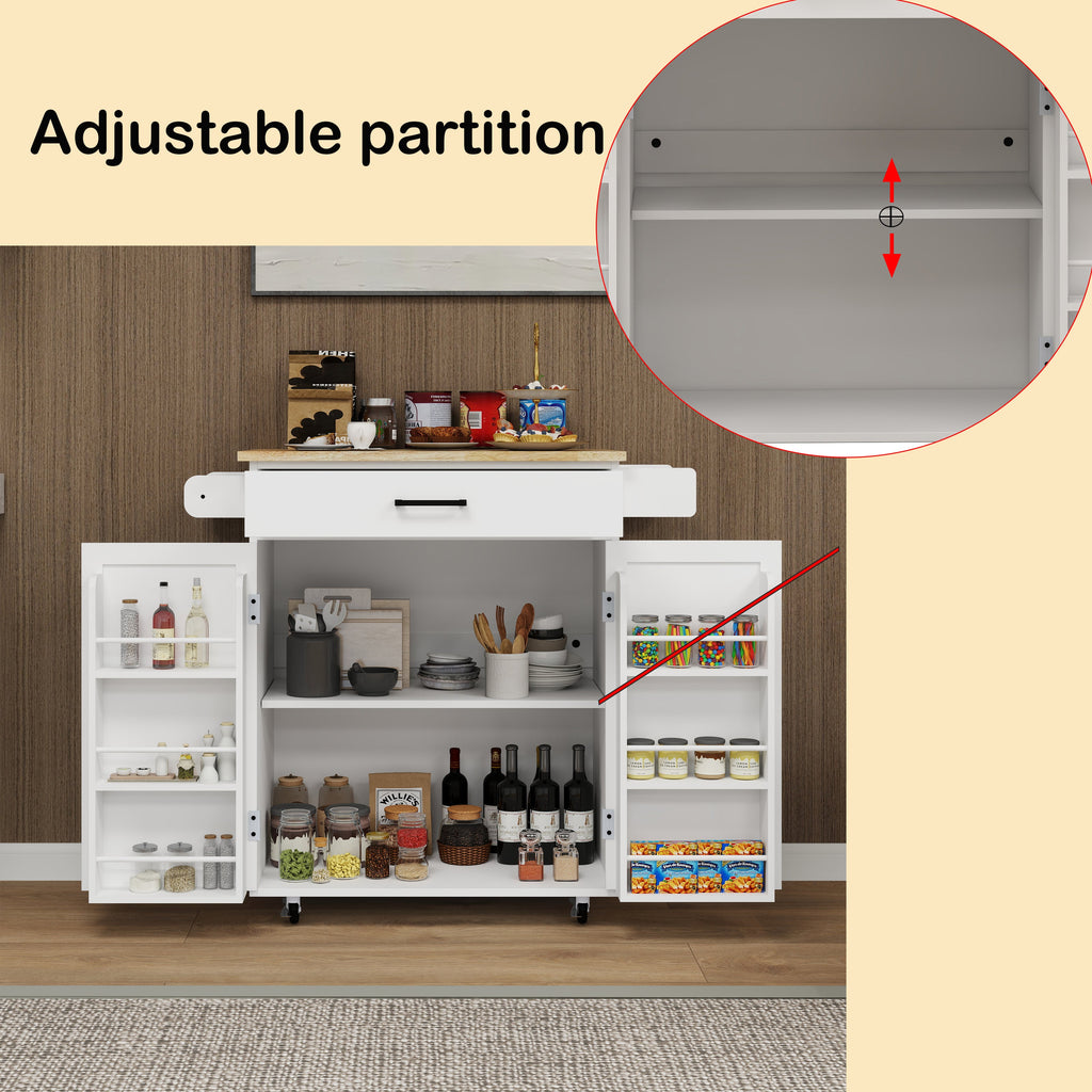 Kitchen Island Rolling Trolley Cart with 1 Drawer
