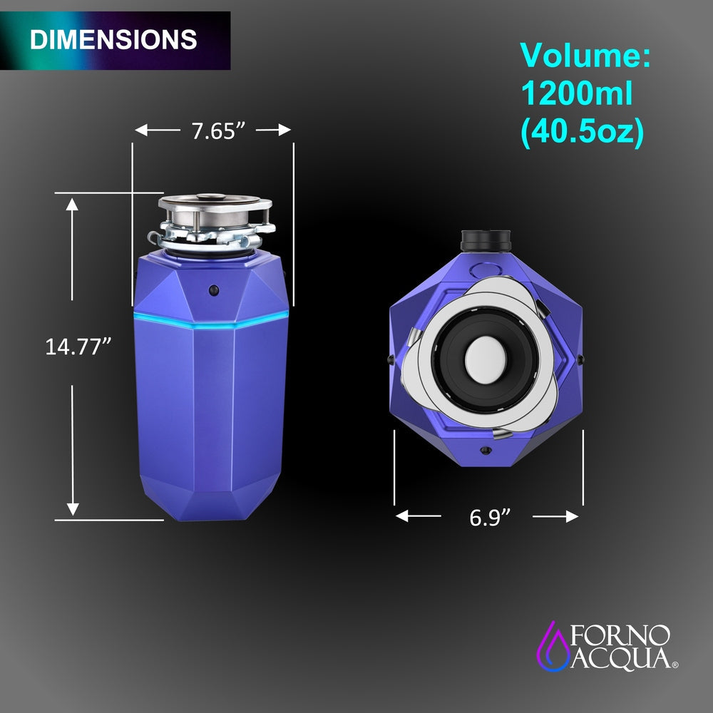 FORNO ACQUA Bright DIAMOND Amethyst 1HP Super Quiet Garbage Disposal