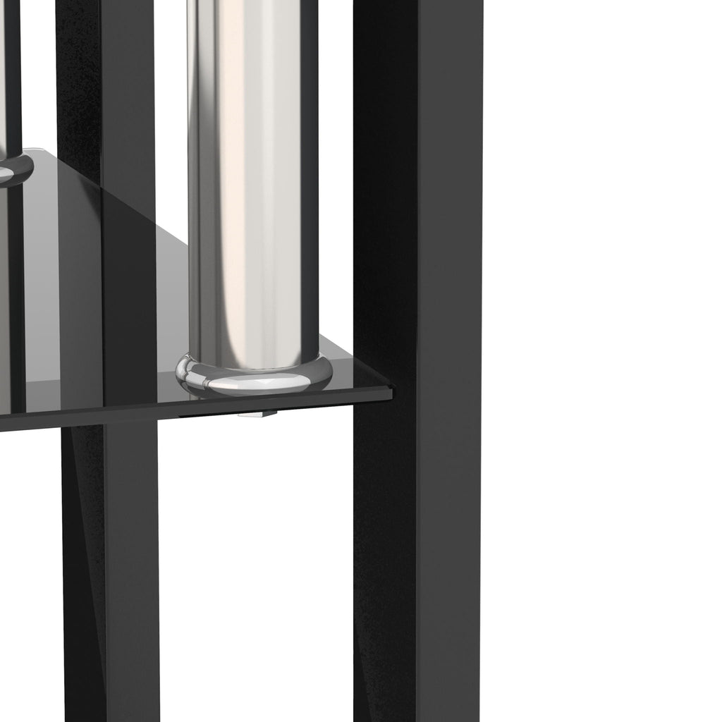 Modern Tempered Glass Tea Table,  (Set of 2) - Black