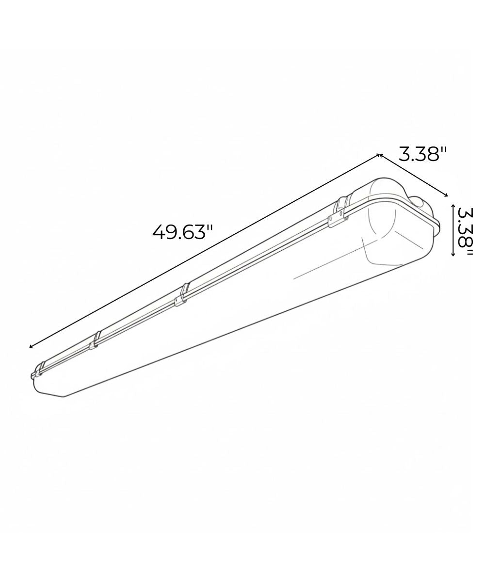 50"w Linear Vapor Tight 1-Light Integrated LED Light Strip [6 PACK]