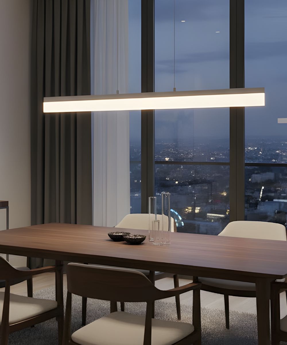 36"W 1-Light Linear Bar Ribbon LED Kitchen Island Light Fixture