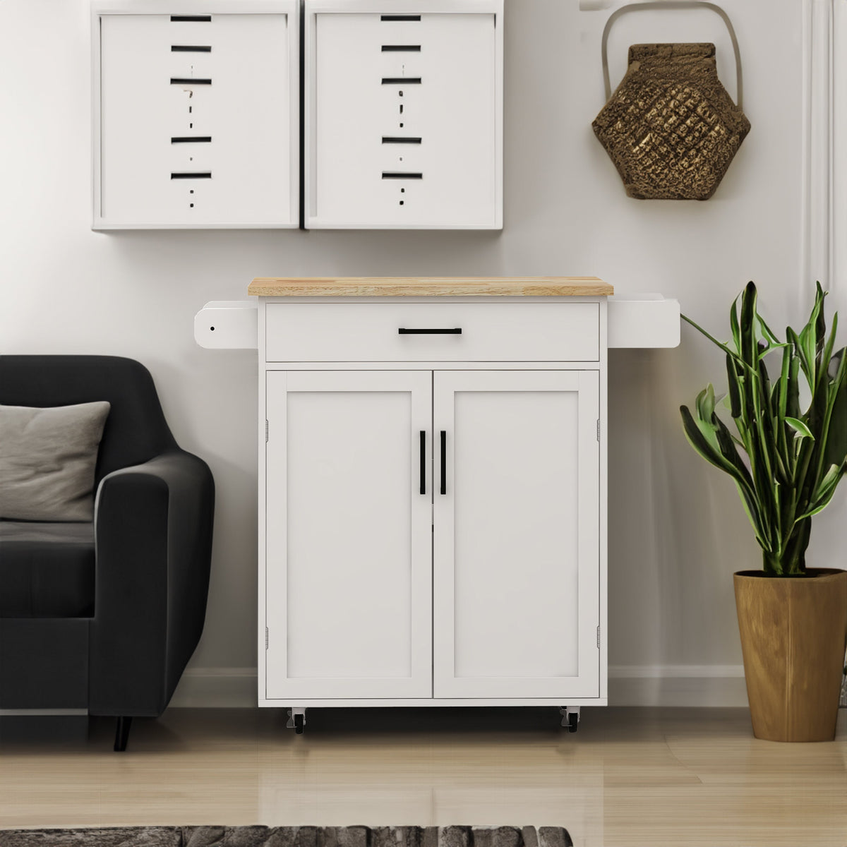 Kitchen Island Rolling Trolley Cart with 1 Drawer