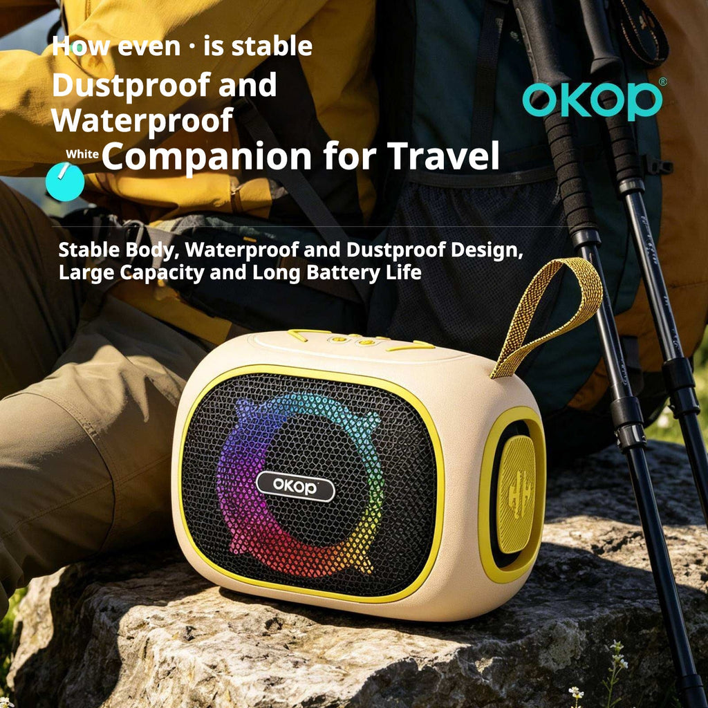 Wireless Bluetooth Speaker Long Battery Life Portable Handle RGB Lighting