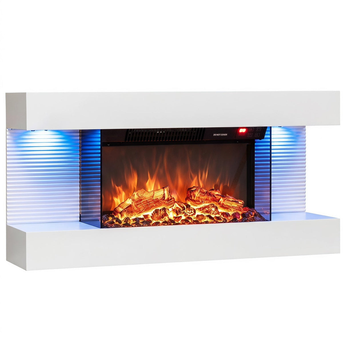 32-Inch Wall Mount Electric Fireplace with WiFi & Floating Mantel