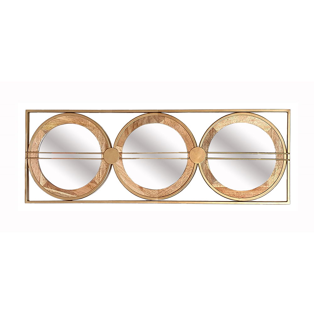 3 Mirror Piece Wall Mirror In Rectangular Frame