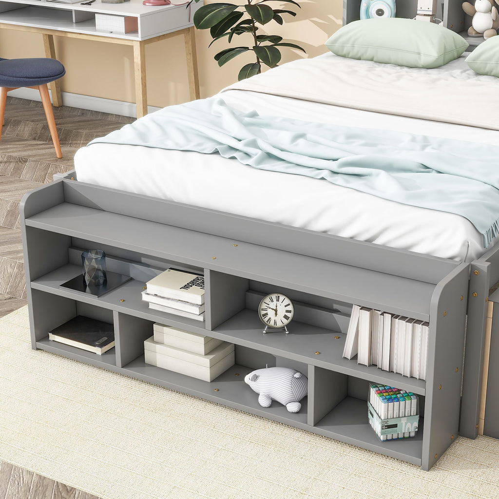 Bed With Bookcase Headboard, Under Bed Storage Drawers
