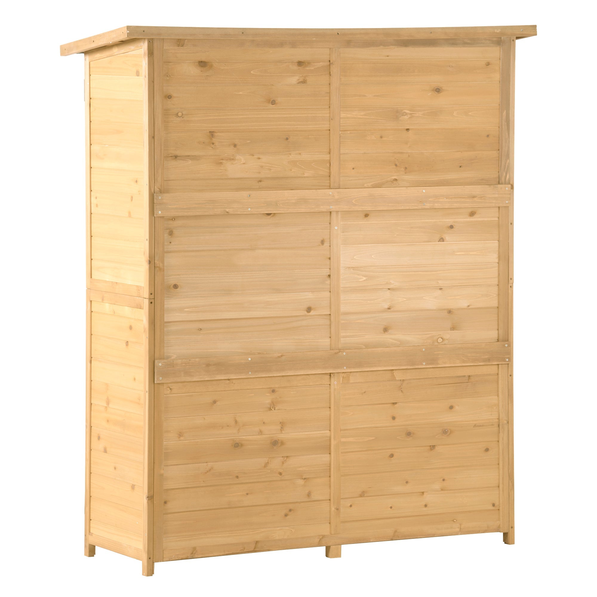 Outdoor 5.3ft Hx4.6ft L Wood Storage Shed Tool Organizer