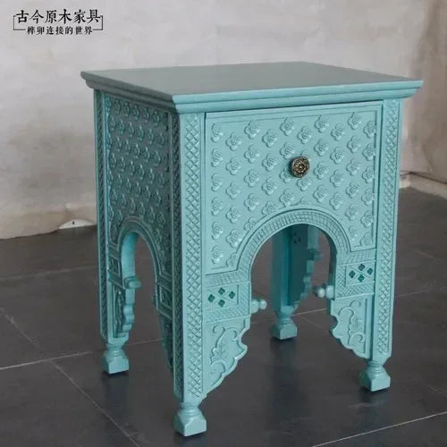 Asian Solid Wood Bedside Table – Organic Natural Log Side Table