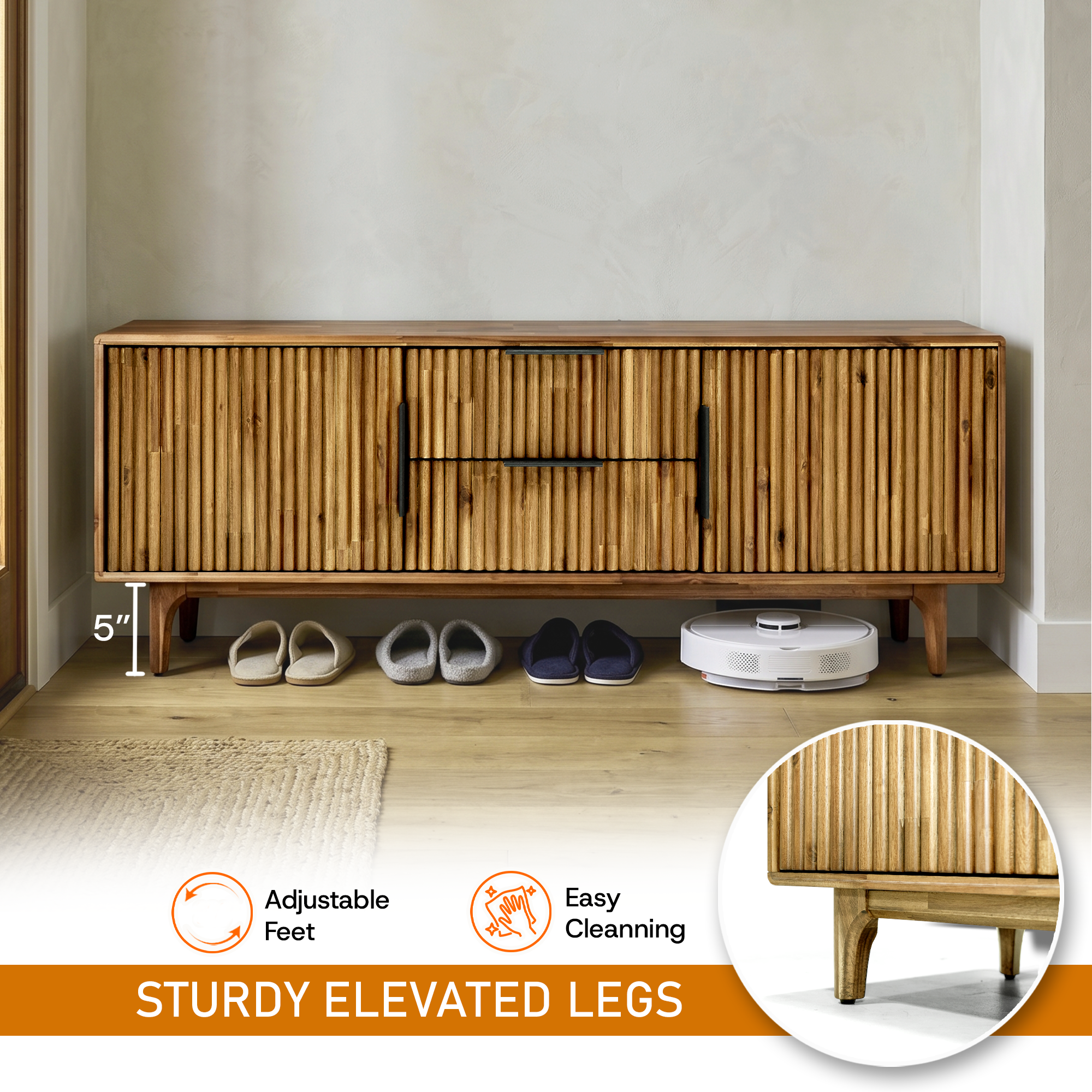 Bosk Solid Wood Storage Bench