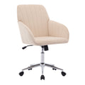 Khaki Velvet Office Chair Ergonomic Adjustable Swivel Desk