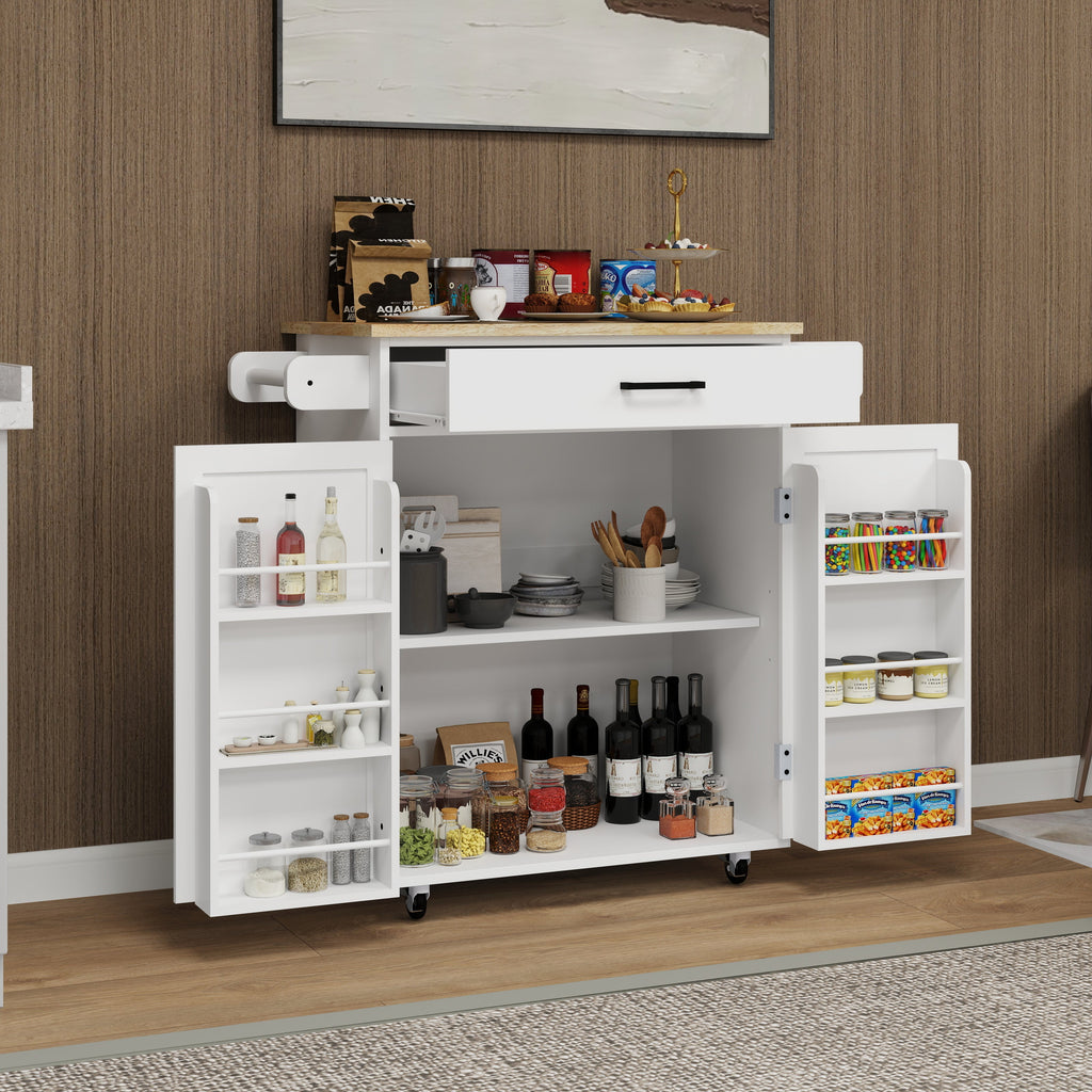 Kitchen Island Rolling Trolley Cart with 1 Drawer