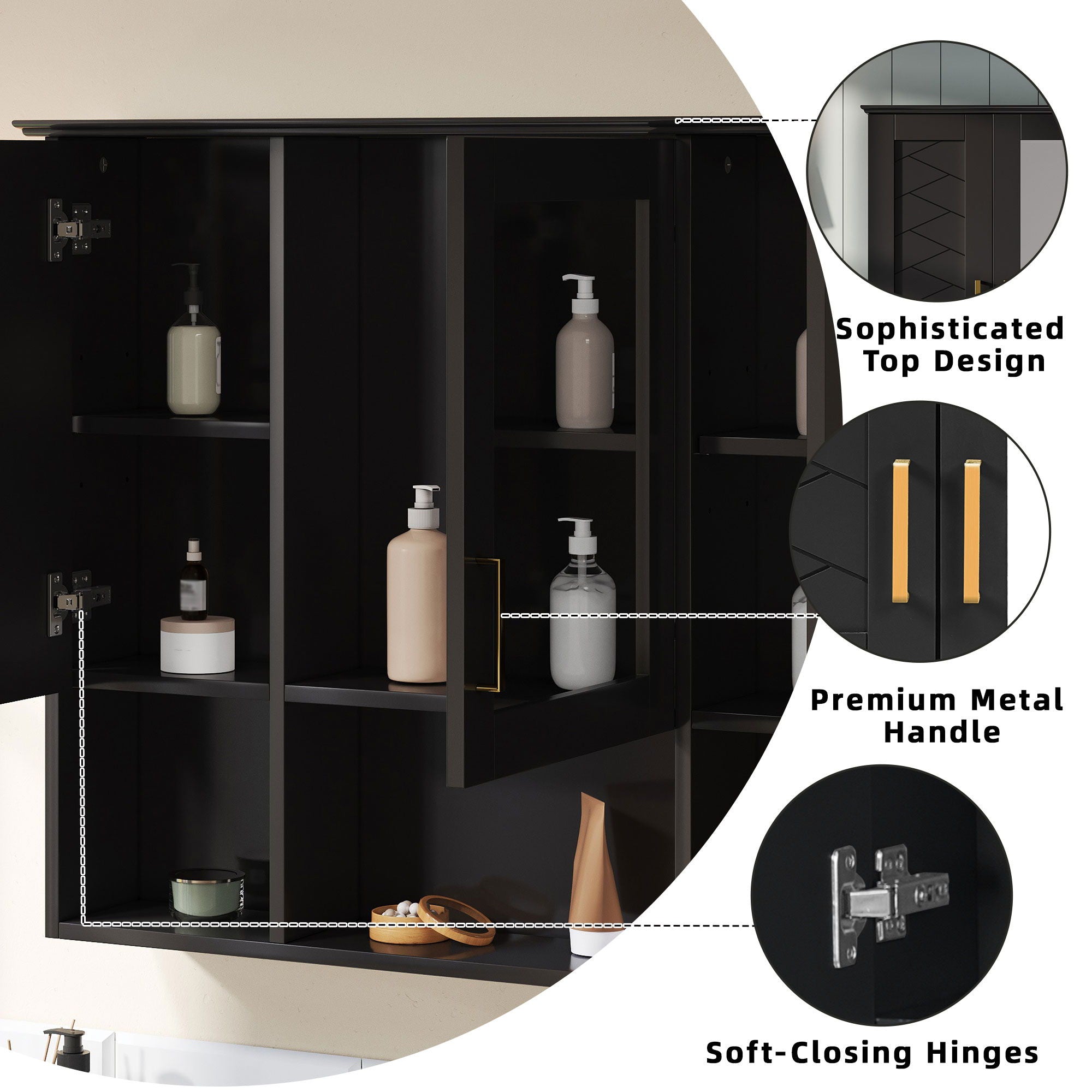 Modern Wall Mounted Medicine Cabinet With Adjustable Shelves