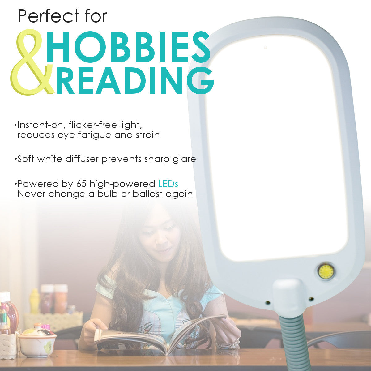 26"H LED Bright Reader  Grey