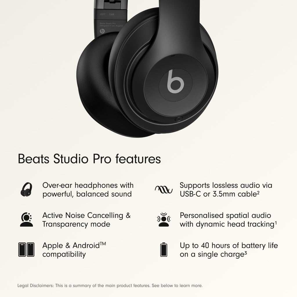 Premium Wireless Over-Ear Headphones, Active Noise Cancelling