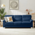 82" Modern Compressed Snowfleece Fabric 3-Seater Sofa