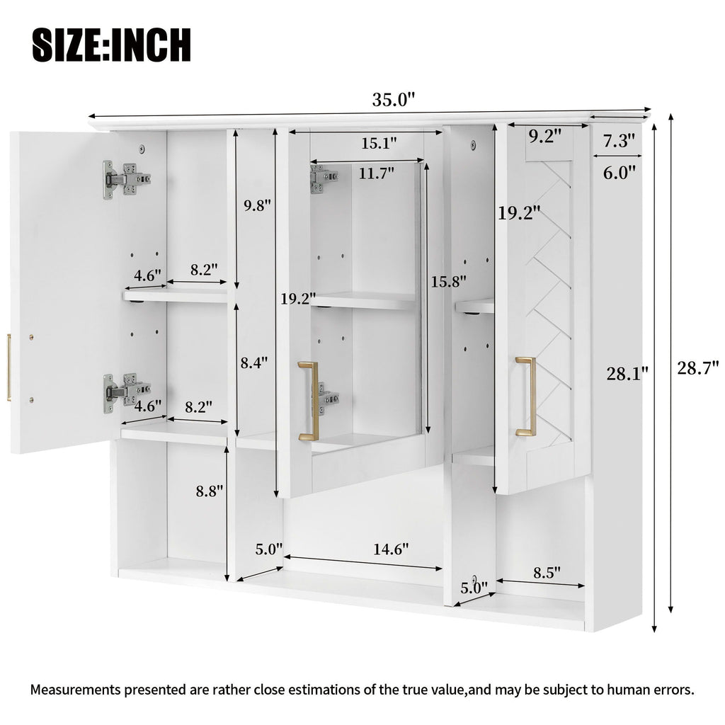 Modern Wall Mounted Medicine Cabinet With Adjustable Shelves