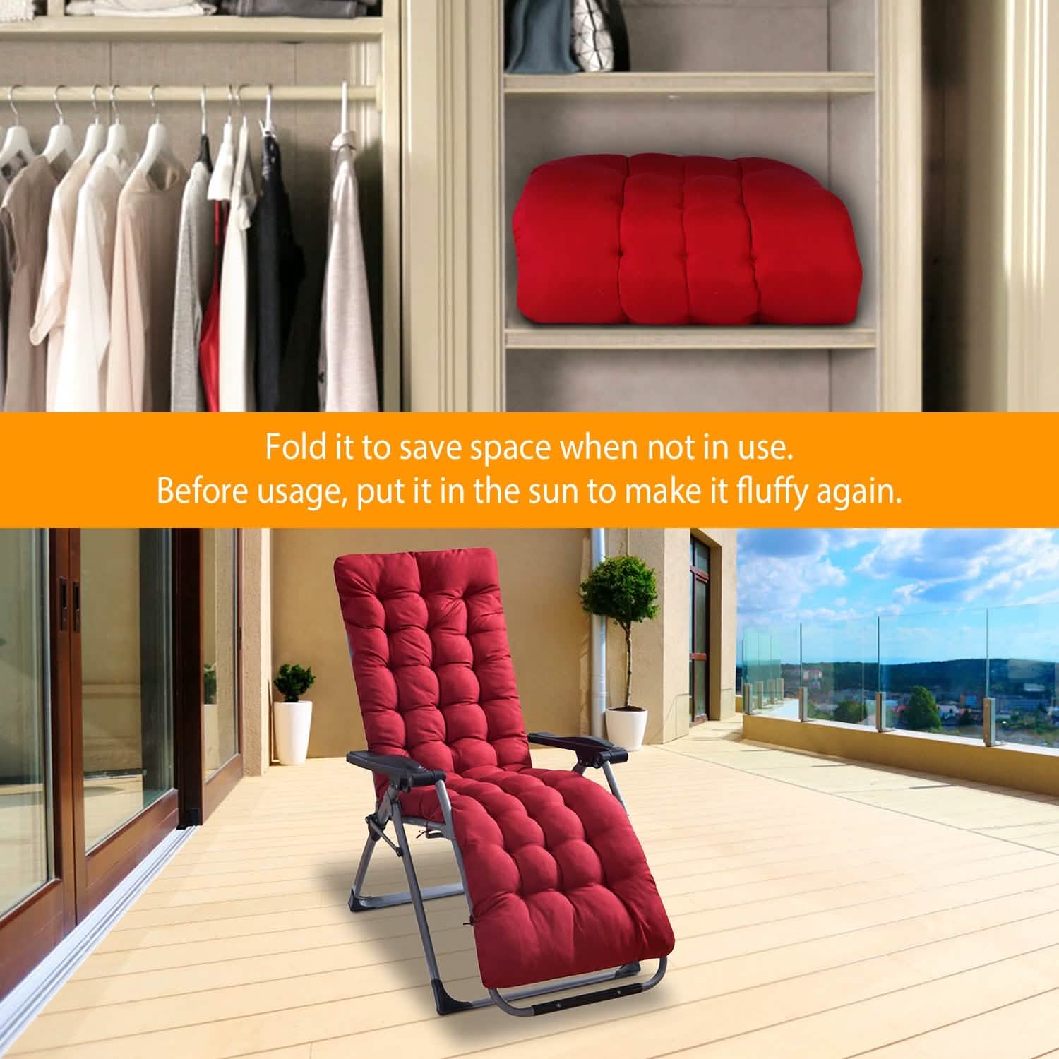 Chaise Lounger Cushion Recliner Rocking Chair Sofa