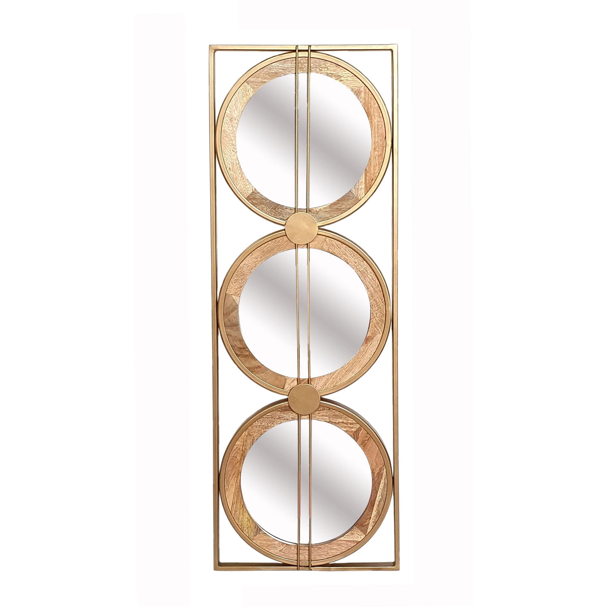 3 Mirror Piece Wall Mirror In Rectangular Frame