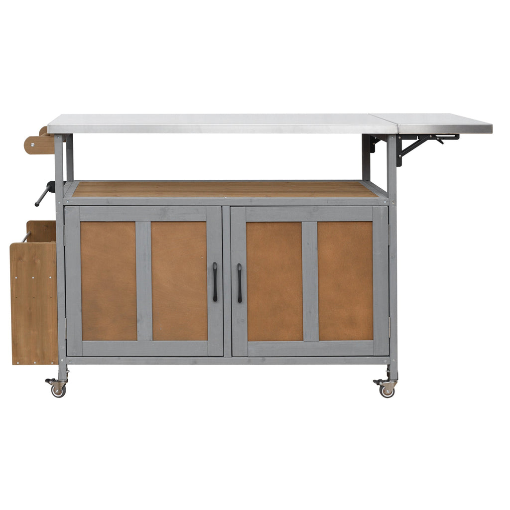 Foldable Outdoor Kitchen Island Cart