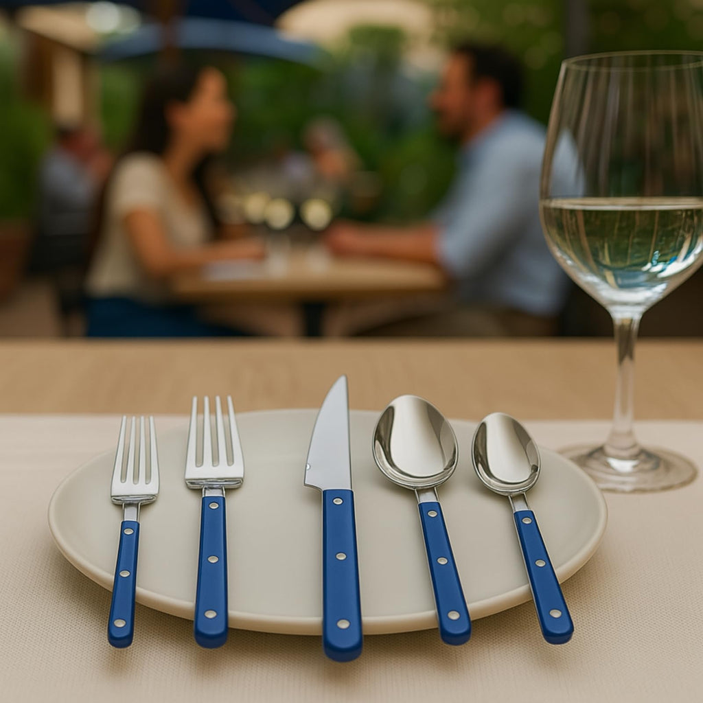 Khen Blue Cutlery Set of 20 –18/8 Stainless Steel Flatware