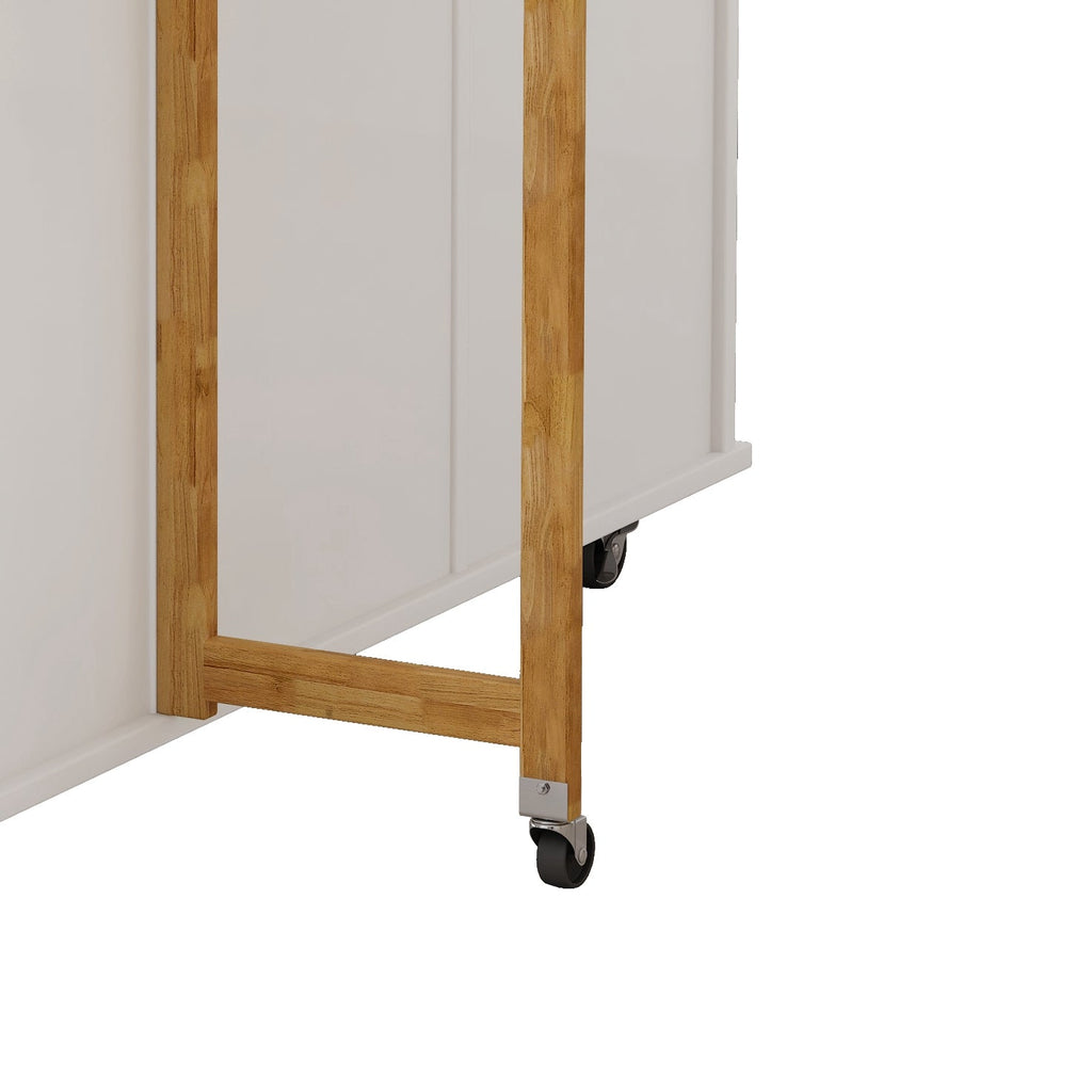 Kitchen Island Cart with 2 Door Cabinet and Three Drawers
