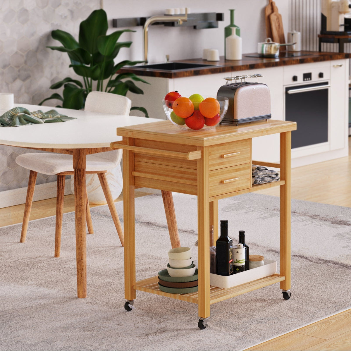 Bamboo Trolley Cart