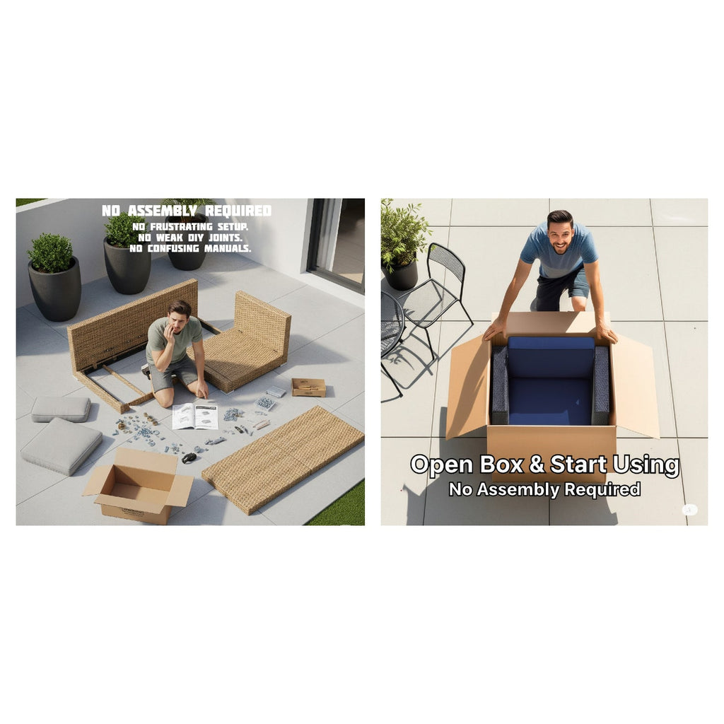 Armless Fully Assembled Patio Chair Set