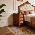 End Table - Rattan Narrow Side Table with 3 Drawers