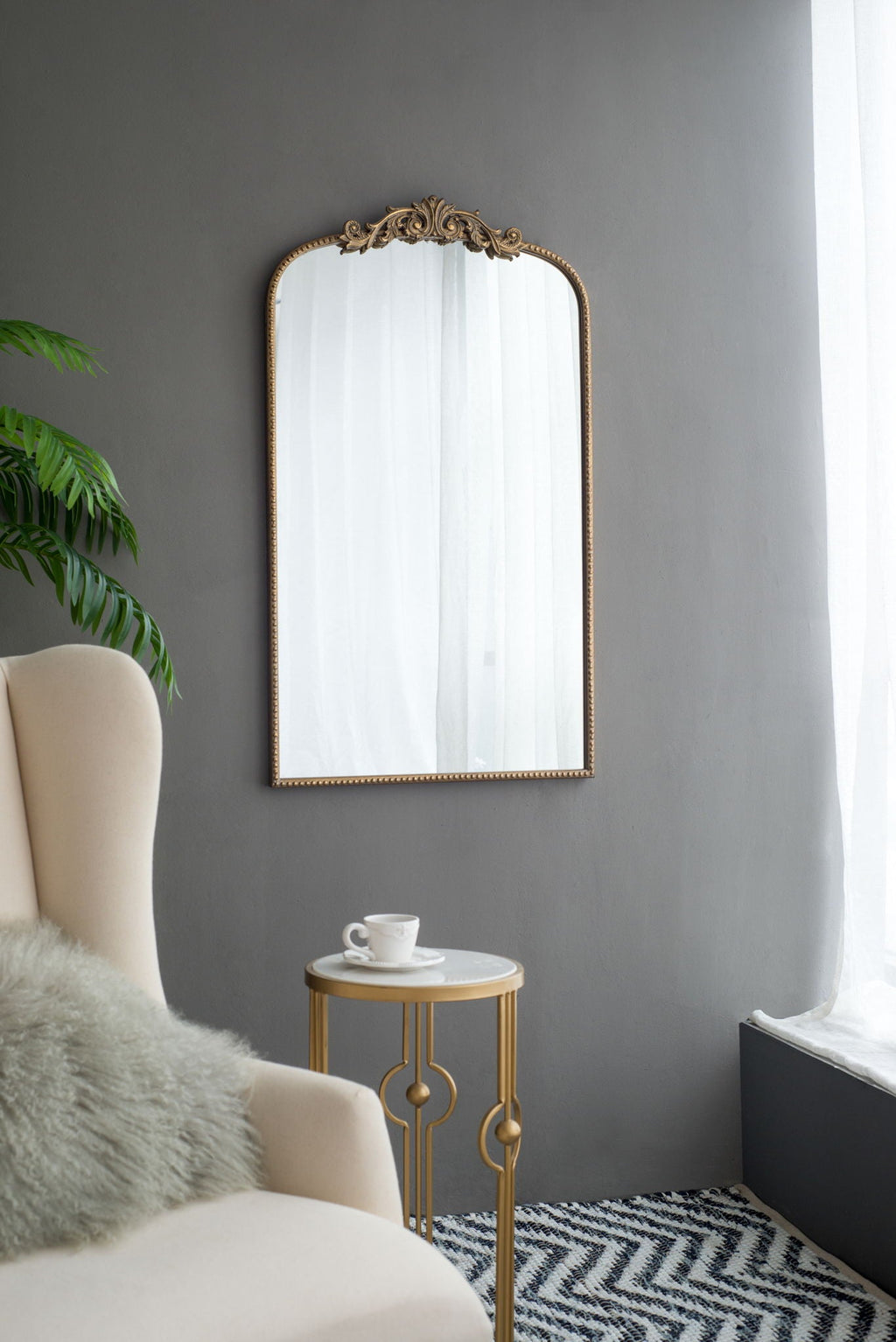Arch Mirror, Baroque Inspired Wall Decor