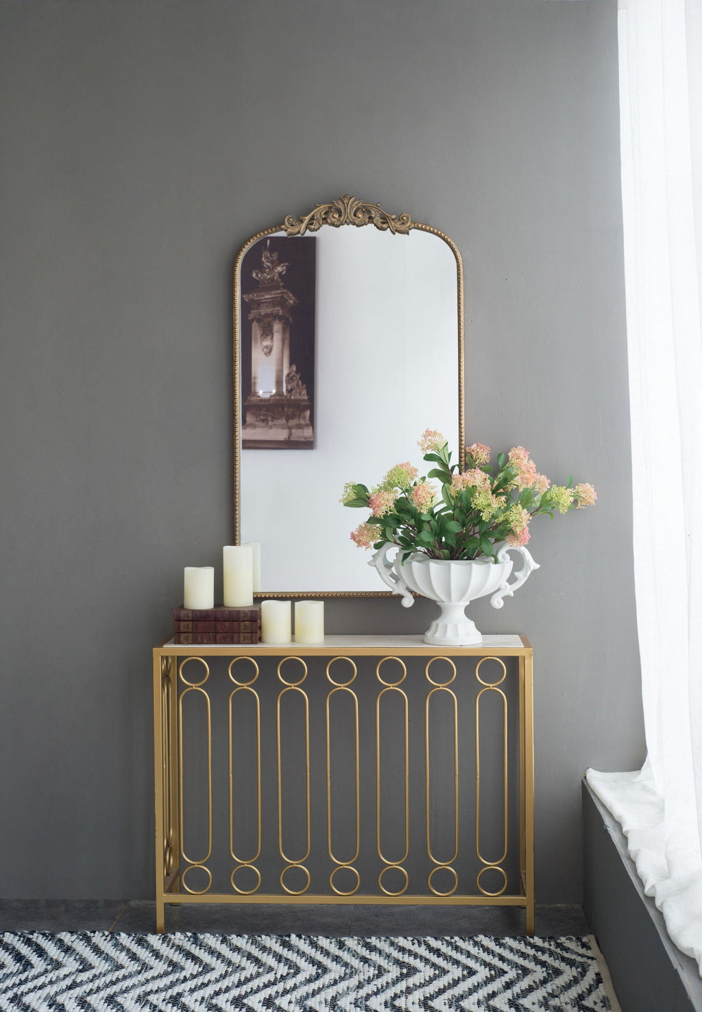 Arch Mirror, Baroque Inspired Wall Decor