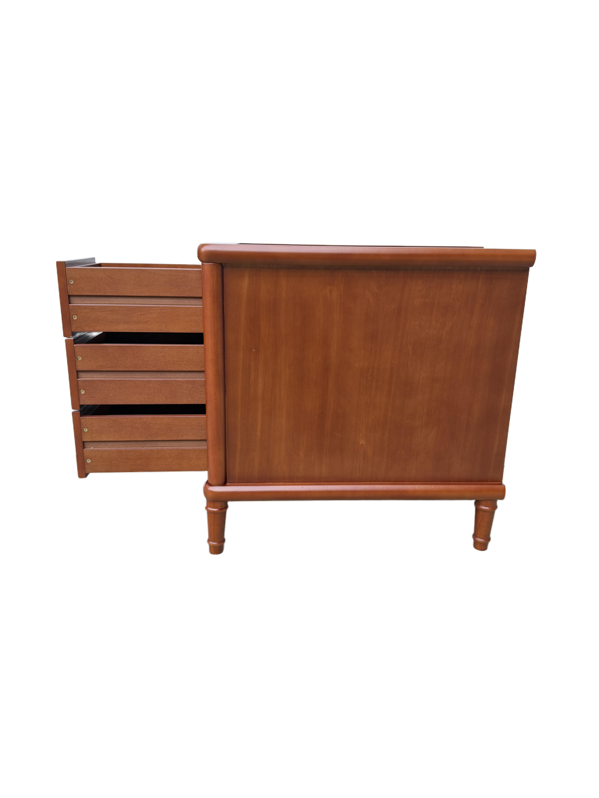 End Table - Rattan Narrow Side Table with 3 Drawers