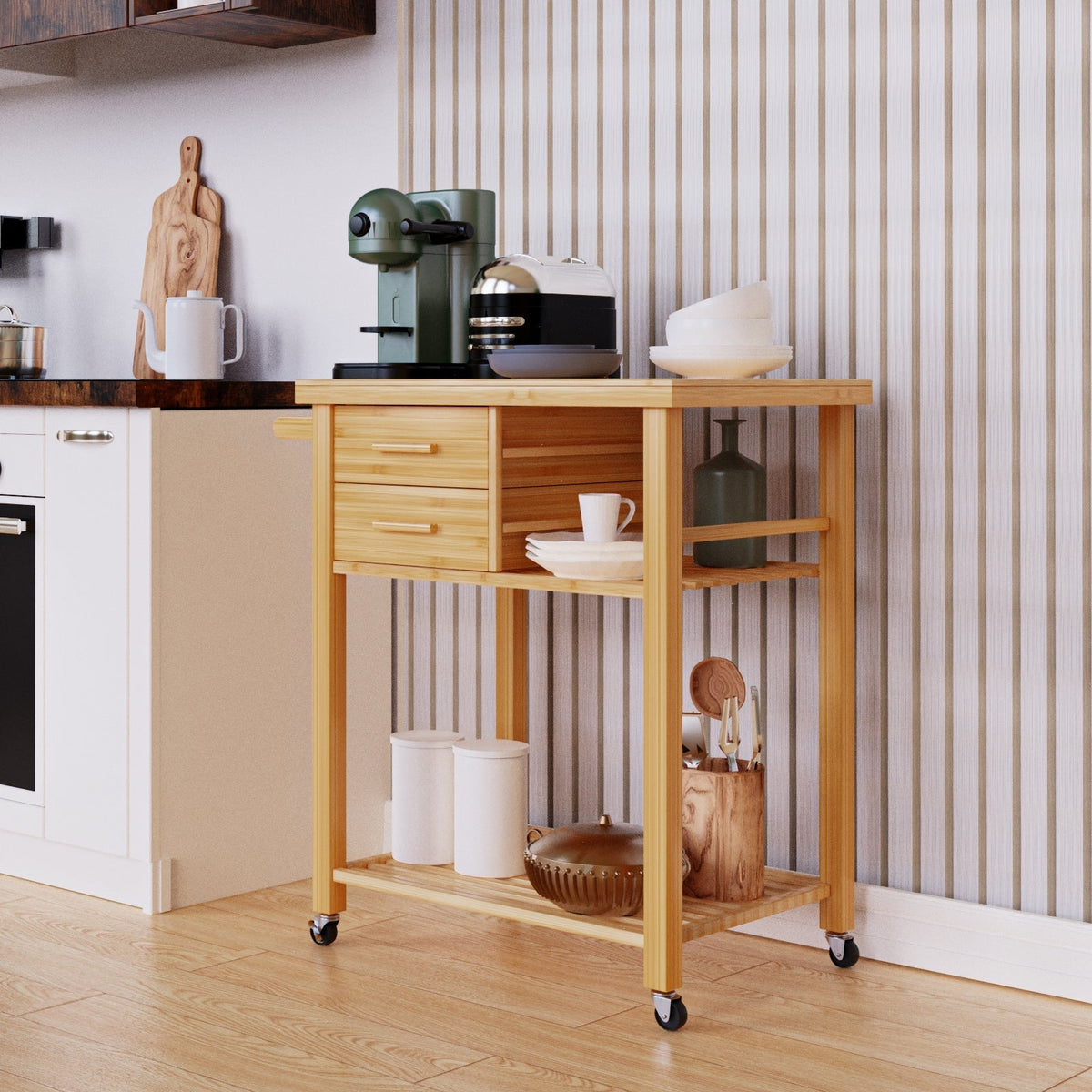 Bamboo Trolley Cart