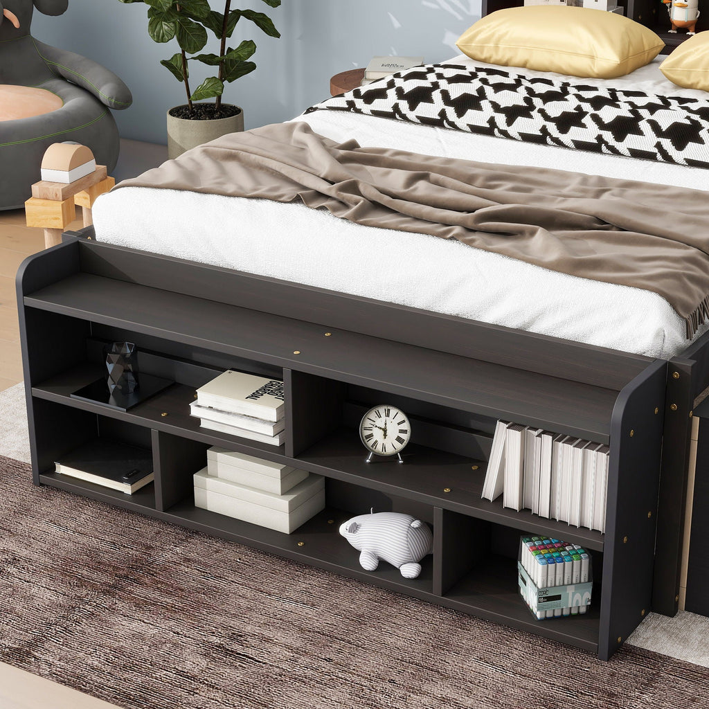 Bed With Bookcase Headboard, Under Bed Storage Drawers