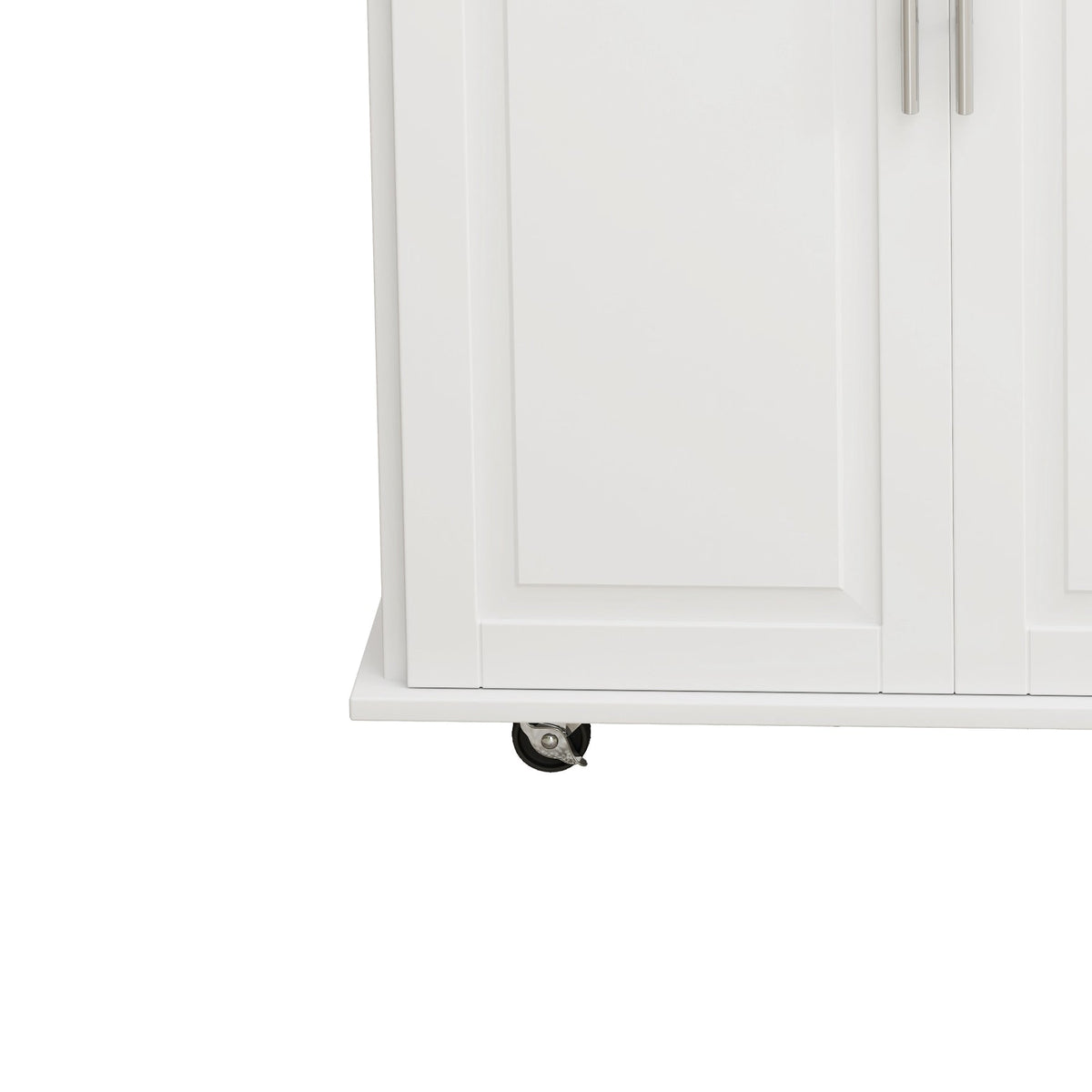 Kitchen Island Cart with 2 Door Cabinet and Three Drawers
