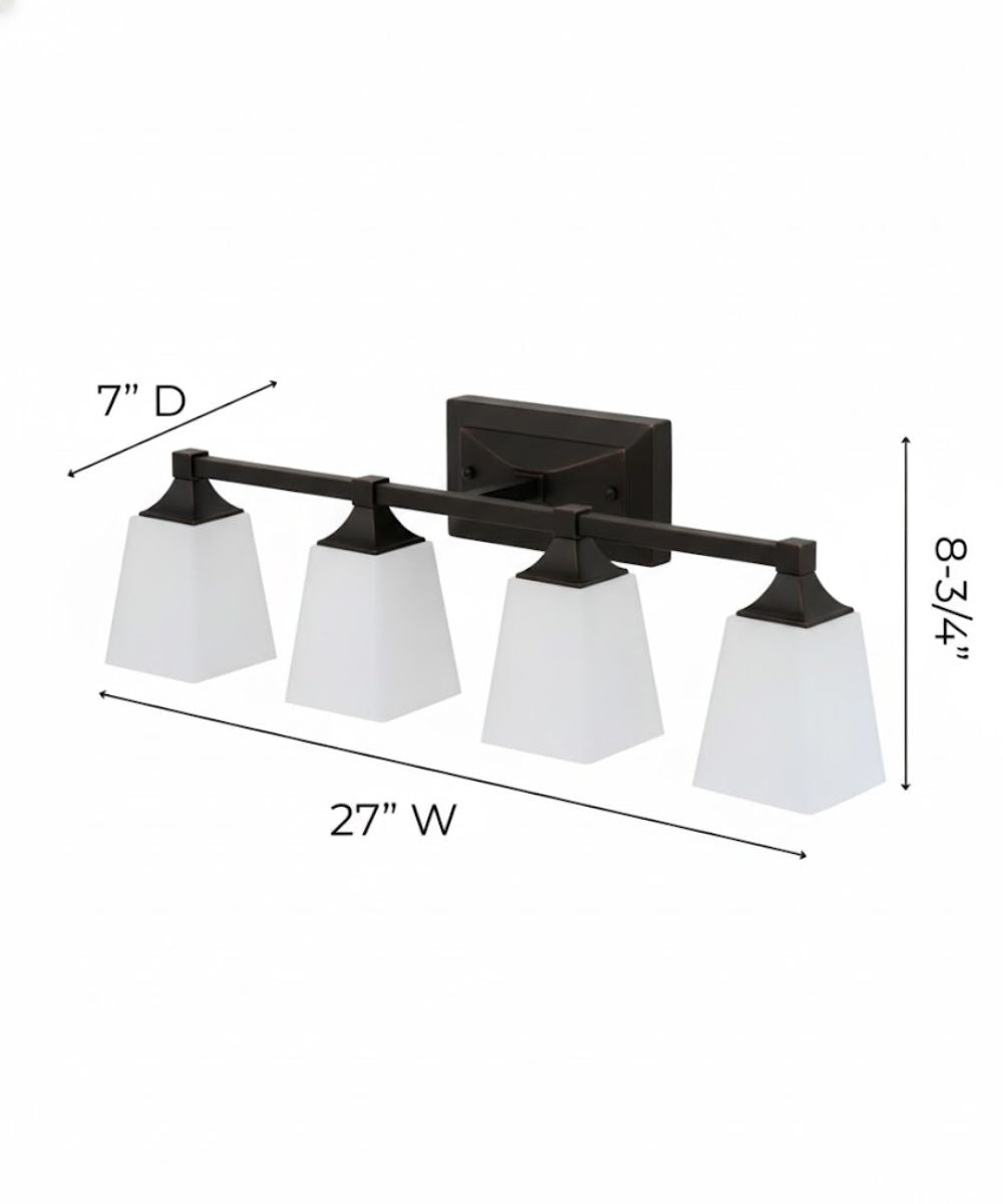 27"W 4-Light LED Bath Vanity Light Fixture Oil Rubbed Bronze Finish