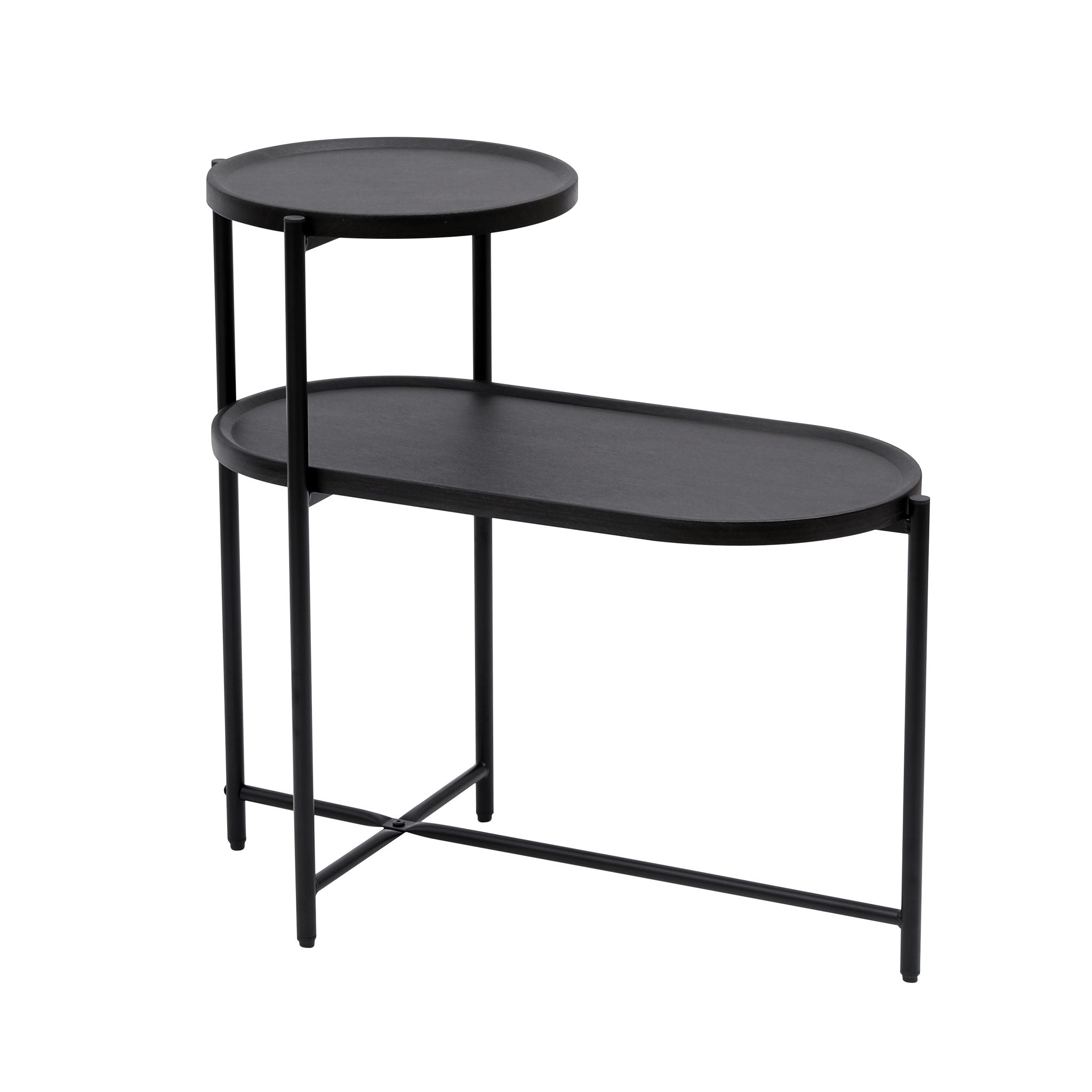 Round Coffee Table With Storage Tray 2 Tier