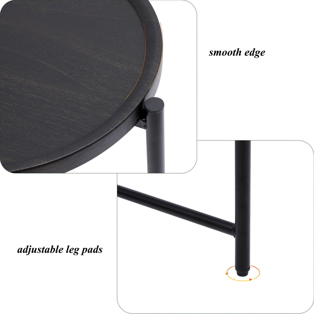 Round Coffee Table With Storage Tray 2 Tier