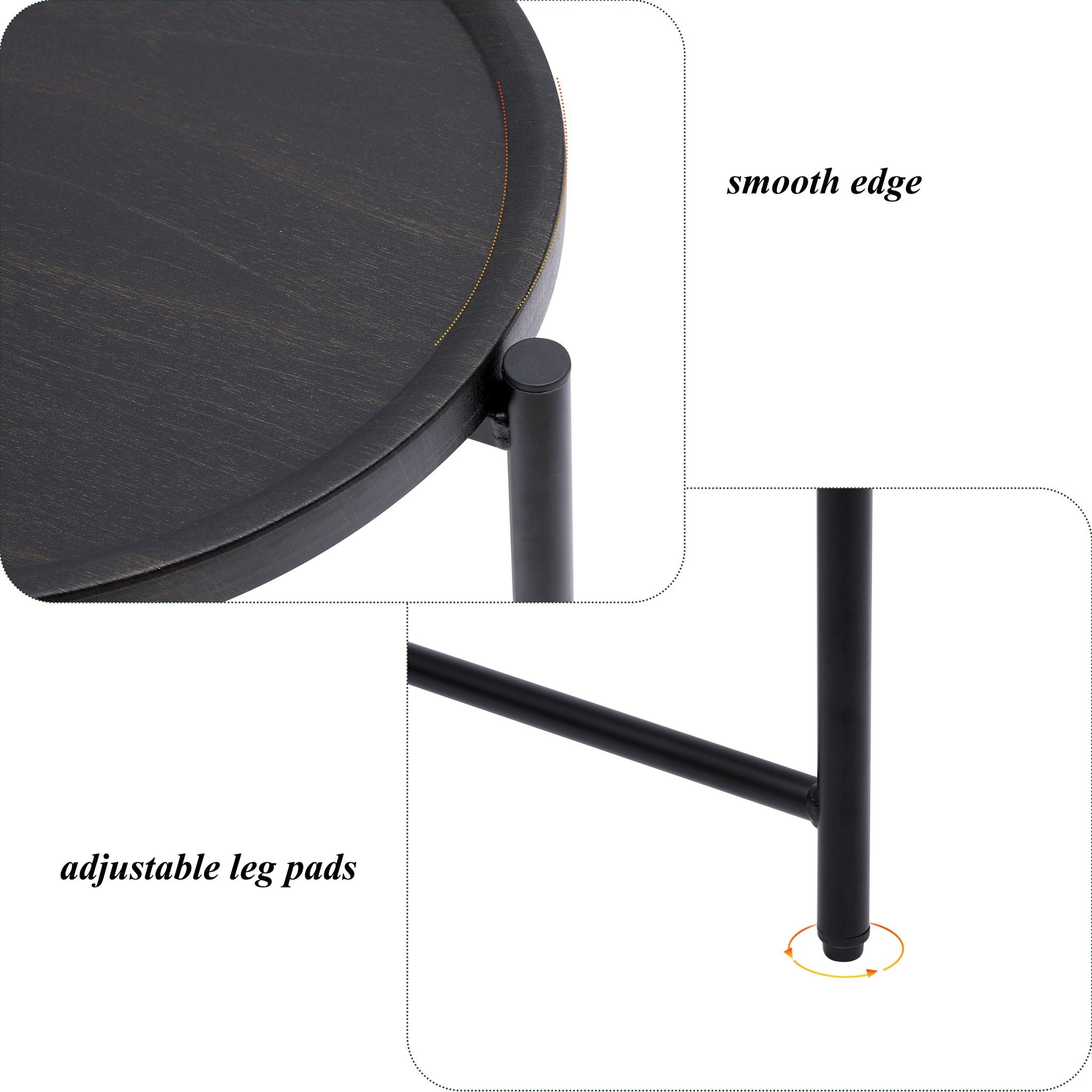 Round Coffee Table With Storage Tray 2 Tier