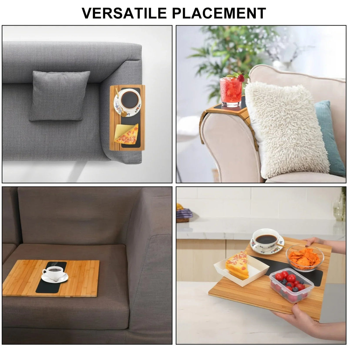 Bamboo  Armrest Tray  for Couch Lovers