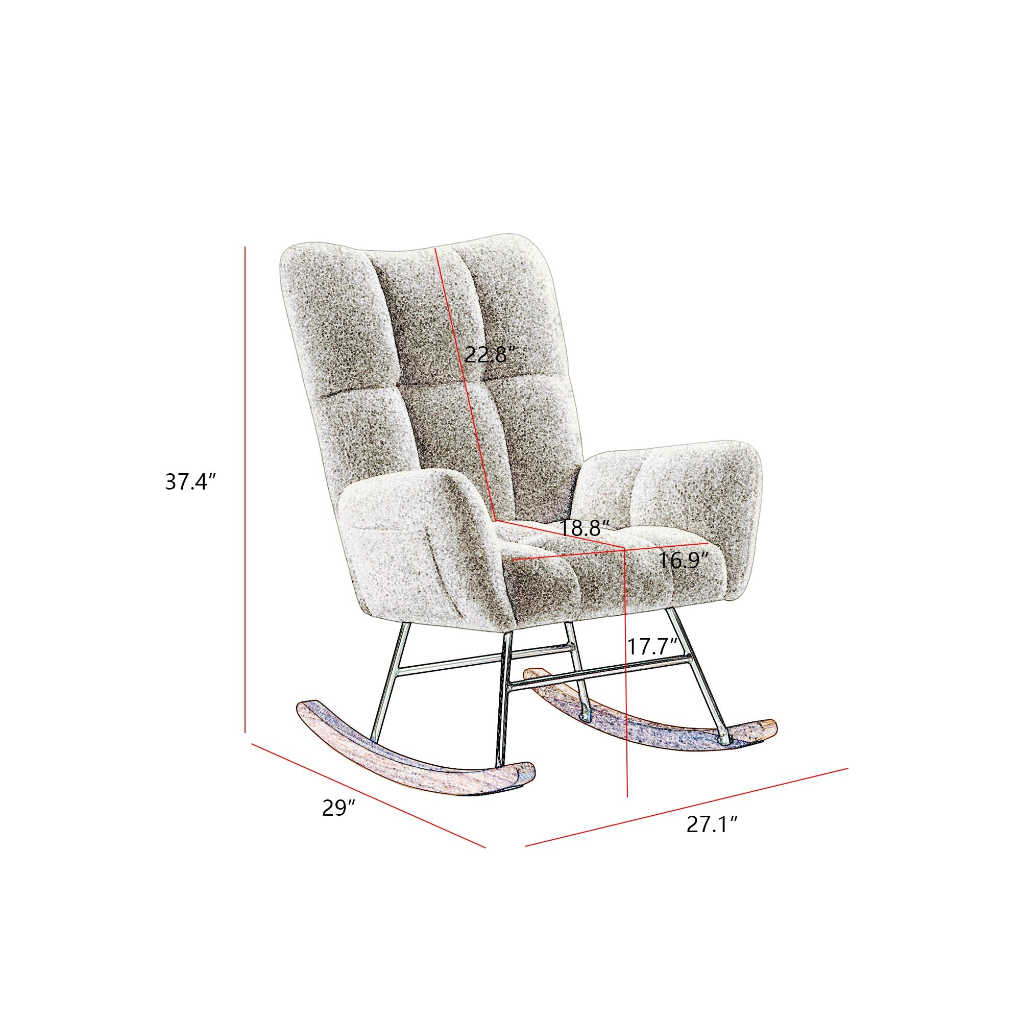 Teddy Fabric Rocking Chair