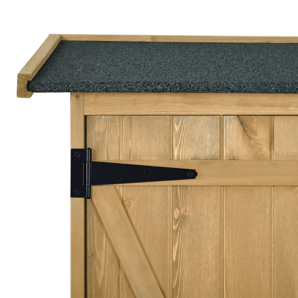 Outdoor 5.3ft Hx4.6ft L Wood Storage Shed Tool Organizer