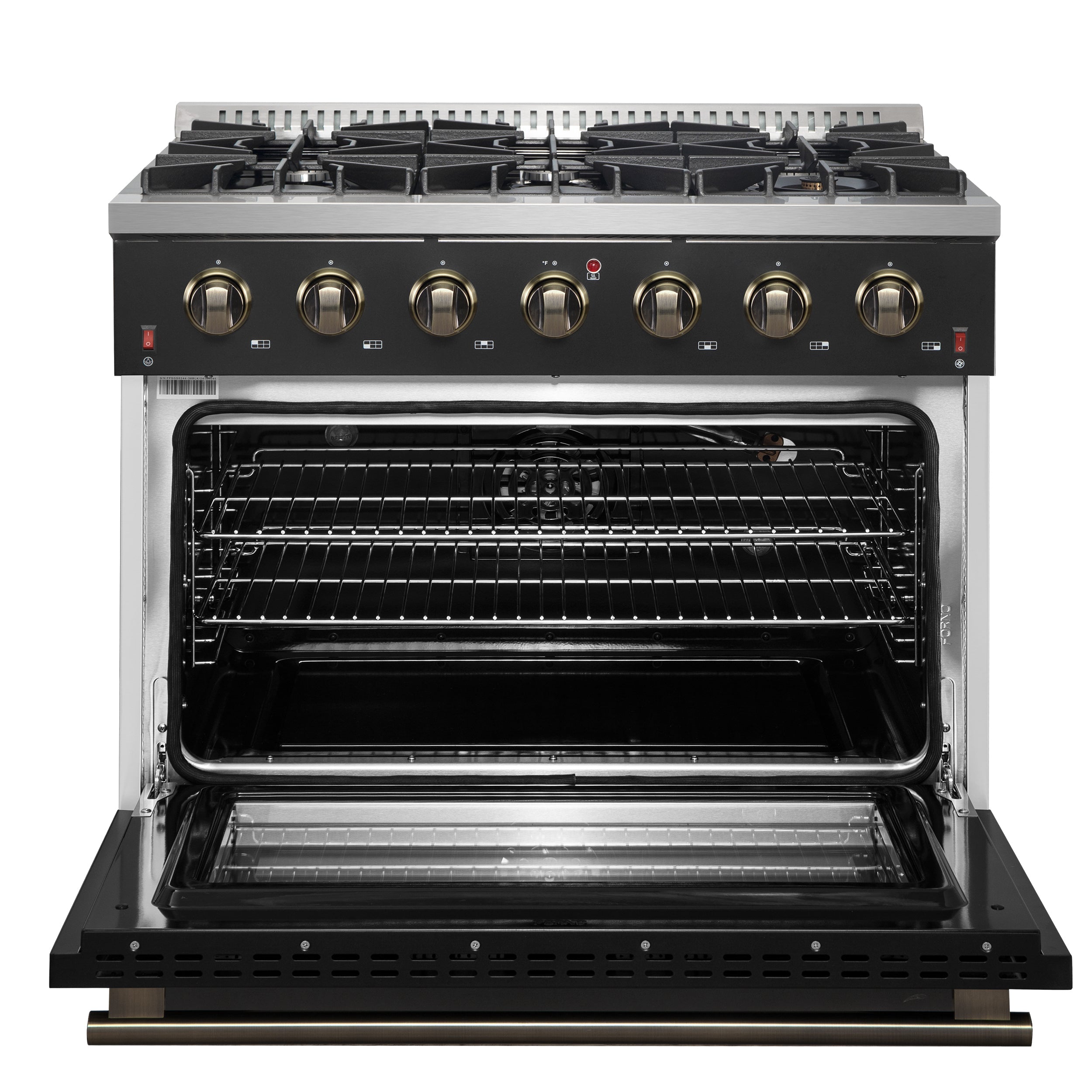 Forno Galiano 36-inch Freestanding Gas Range in Black