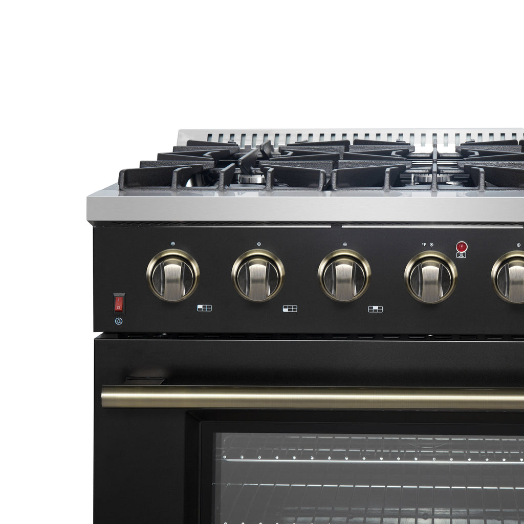 Forno Galiano 36-inch Freestanding Gas Range in Black