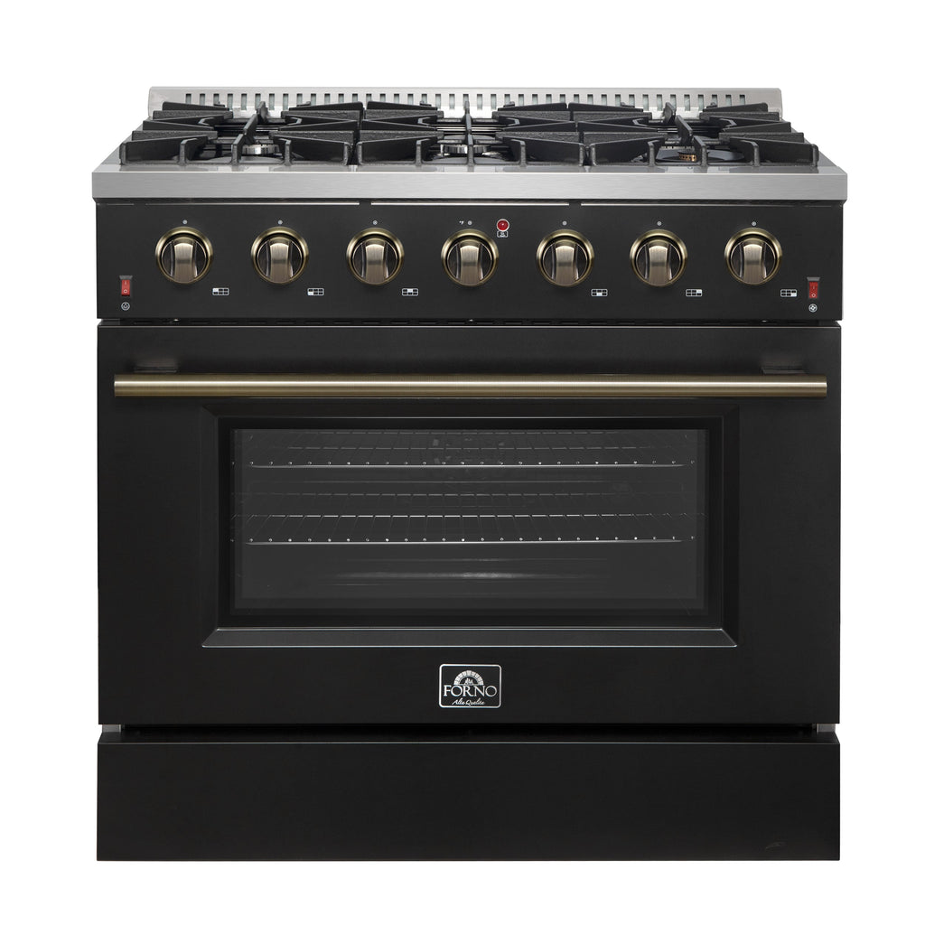 Forno Galiano 36-inch Freestanding Gas Range in Black
