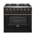 Forno Galiano 36-inch Freestanding Gas Range in Black
